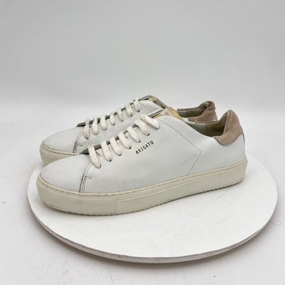 Axel Arigato Women Size 8.5 White Leather Cream Suede Low Lace Up Casual Shoes - Picture 1 of 13